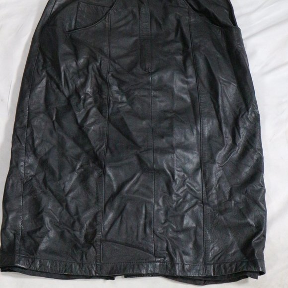 Calliope Dresses & Skirts - VTG CALLIOPE Leather Works A-Line Rear Slit Skirt Sz 8